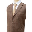 Brown Herringbone Tweed Tailored Waistcoat #WW112/2