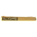 Gold Half Engraved Gold Plated Tie Clip #100-1276