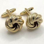 Gold Plated Interwoven Knot Cufflinks