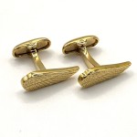 Gold Plated Wing Feather Novelty Cufflinks