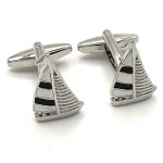 Silver Plated Sailing Boat Nautical Cufflinks