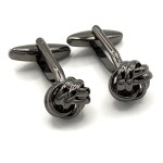Gunmetal Polished Knot Cufflinks