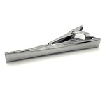 Classic Silver Plated Tie Clip - Plain Rectangular Bar Design