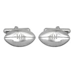 Silver Rugby Ball Sterling Silver Cufflinks #70-1066