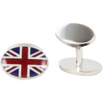 Silver Union Jack David Aster Cufflinks #80-1016