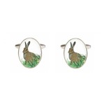 Silver Hare Rhodium Plated Cufflinks #90-1451