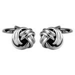 Silver Knot Rhodium Plated Cufflinks #90-9034