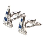Blue and White Yacht Cufflinks