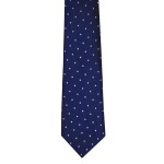 Navy Blue White Polka Dot Slim Tie #C129/2