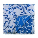 Blue Swirl Leaf Pocket Square
