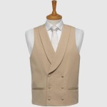 Champagne Buff Double-Breasted Fine Wool Formal Waistcoat #WW802/4 