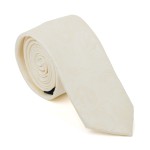 Cream Budding Paisley Slim Tie #AB-C1003/9