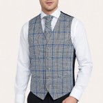 Licorice Black Check Waistcoat #AB-WWA1007/1