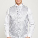 Silver Vintage Vine Formal Waistcoat #AB-WW1004/5