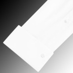 White Buttoned Men's Dress Shirt, Tailored Fit, Double Cuff 