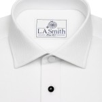 White Marcella Tailored Fit Dress Shirt, Double Cuff