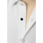 White Marcella Tailored Fit Dress Shirt, Double Cuff