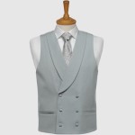 Sage Green Double-Breasted Fine Wool Formal Waistcoat