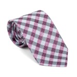 Burgundy Neat Check Tie
