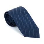 Fine Polka Dot Formal Tie Navy