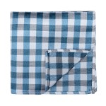 Blue Neat Check Pocket Square