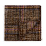 Brown Overcheck Wool Pocket Square