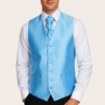 Baby Blue Shantung Wedding Waistcoat #AB-WW1005/5