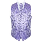 Purple Swirl Leaf Wedding Waistcoat Abel & Burke