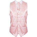 Peach Swirl Leaf Formal Waistcoat #AB-WW1000/7