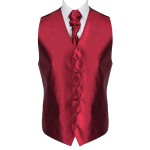 Burgundy Shantung Wedding Waistcoat #AB-WW1005/7