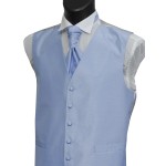 Sky Blue Shantung Wedding Waistcoat #WW1866/6