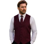Wine Suede Effect Waistcoat #WW1869/1