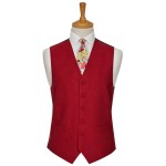Red Suede Effect Waistcoat #WW1869/8