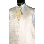 Ivory Satin Woven Wedding Waistcoat #WW1881/2-Men's XXXL - 52'' to 54''