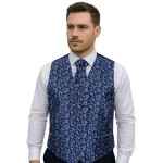 Moonlight Navy Budding Paisley Formal Waistcoat #AB-WWA1003/7