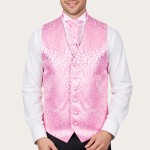 Pink Vintage Vine Formal Waistcoat #AB-WW1004/4