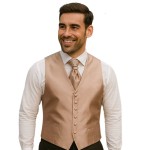 Antique Champagne Shantung Wedding Waistcoat #AB-WW1005/1 Antique Champagne Shantung Wedding Waistcoat #AB-WW1005/1