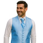 Baby Blue Shantung Wedding Waistcoat #AB-WW1005/5
