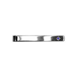 Silver Sapphire Star Sterling Silver Tie Clip #20-0011