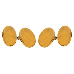 Gold Double Oval Gold Plated Cufflinks #45-1265