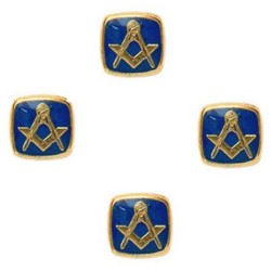 Blue Masonic Gold Plated Shirt Studs #50-2834