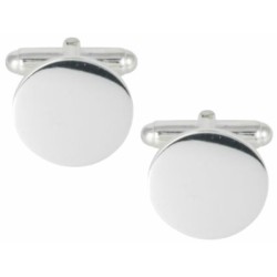 Silver Round Sterling Silver Cufflinks #70-1305