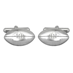 Silver Rugby Ball Sterling Silver Cufflinks #70-1066