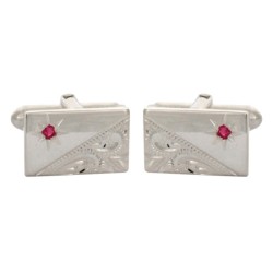 Silver Ruby Sterling Silver Cufflinks #70-7014