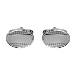 Silver Barley & Center Space Sterling Silver Cufflinks #70-7017