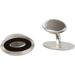 Black Oval David Aster Cufflinks #80-1001
