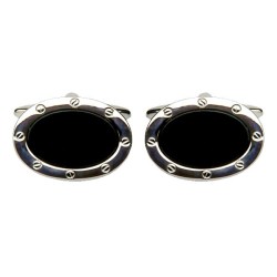 Onyx Port Hole Cufflinks