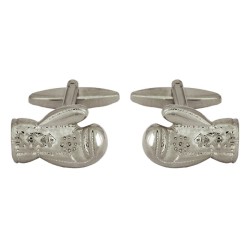 Silver Boxing Glove Rhodium Plated Cufflinks #90-1224