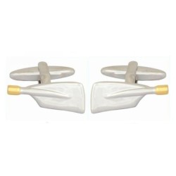 Silver Rowing Blade Gold and Rhodium Plated Cufflinks #90-1375