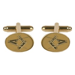 Silver Masonic Rhodium Plated Cufflinks #90-1383